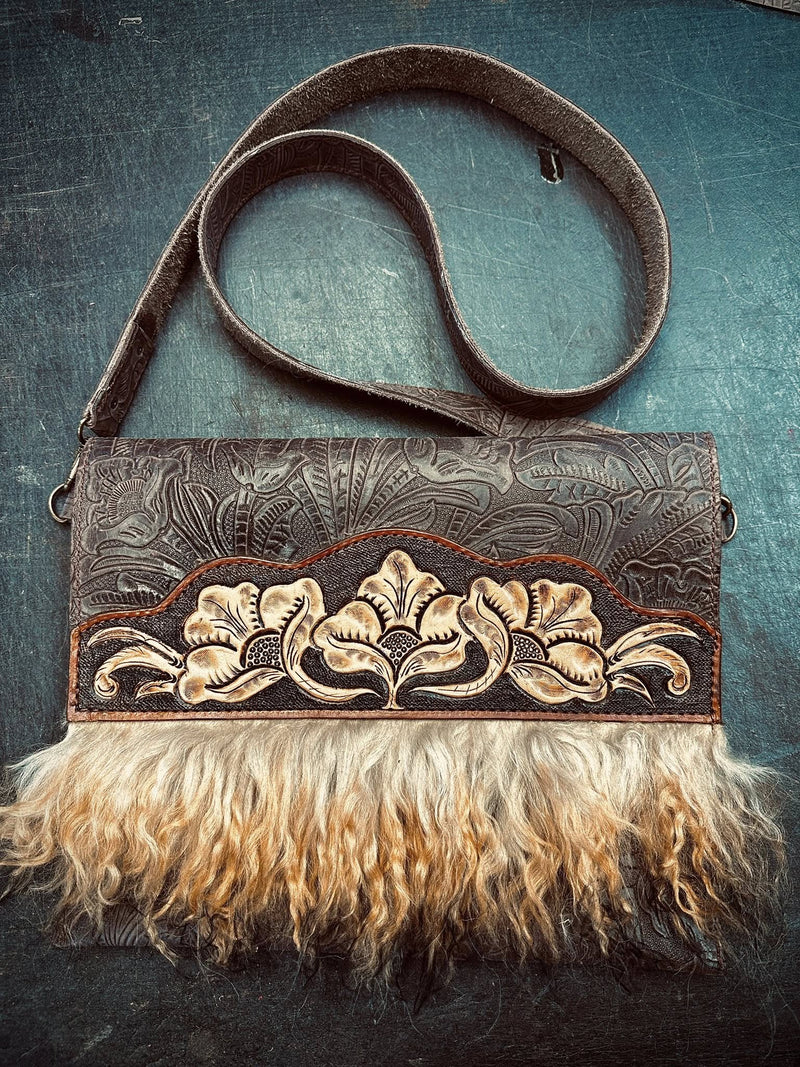 Western Leather Handbags & Purses - Rockin' M Leathers, Silver & Stone