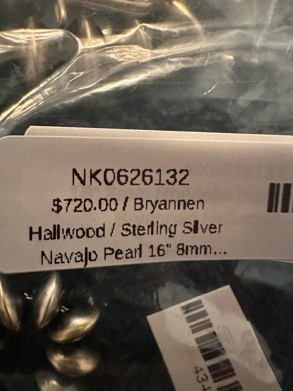 Sterling Silver Navajo Pearl 16" 8mm Handmade Rondelle Necklace by Bryannen Hallwood - Native American Jewelry Bryannen Hallwood