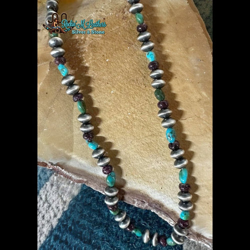22" 7-8mm Handmade Navajo Pearls with Sonoran Gold and Purple Spiny Necklace by Crystal Haley - Native American Jewelry Crystal Haley