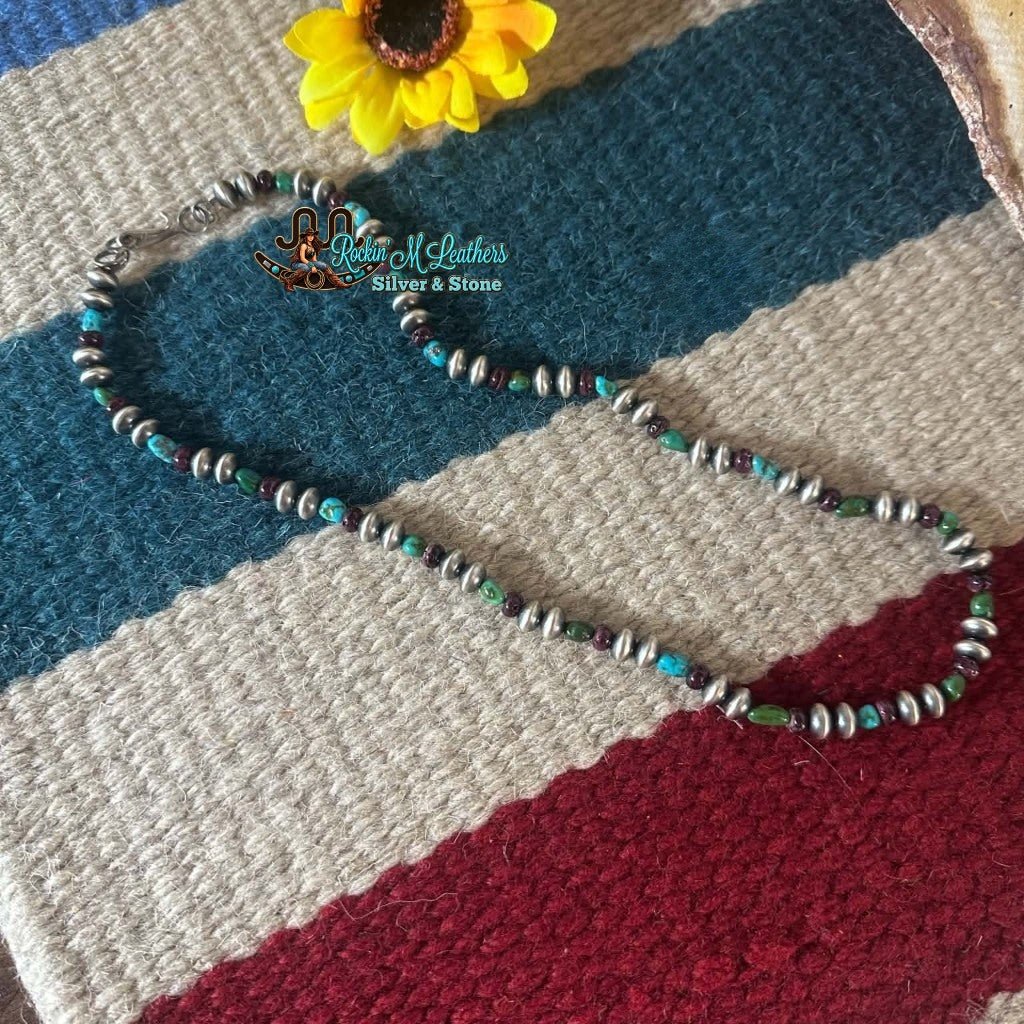 22" 7-8mm Handmade Navajo Pearls with Sonoran Gold and Purple Spiny Necklace by Crystal Haley - Native American Jewelry Crystal Haley