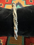 Vintage Navajo Sterling Silver Stacker Large Twist Cuff - Native American Jewelry Rockin' M Leathers