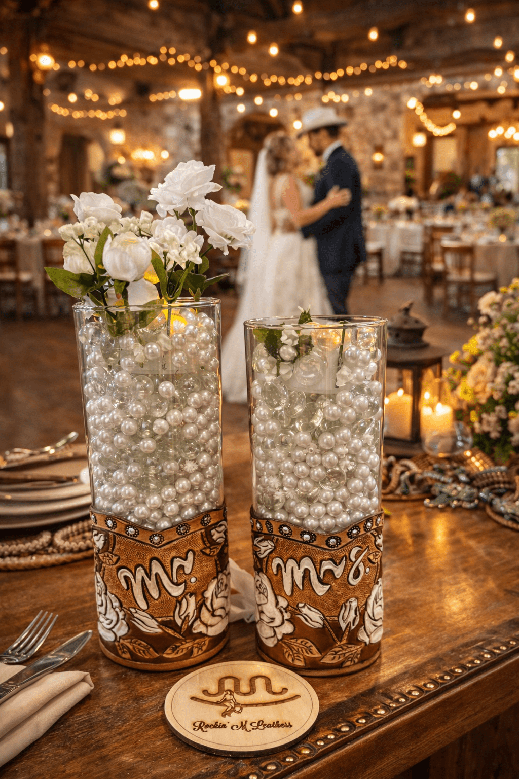 Wedding Table Candles - Other Leather Goods Rockin' M Leathers
