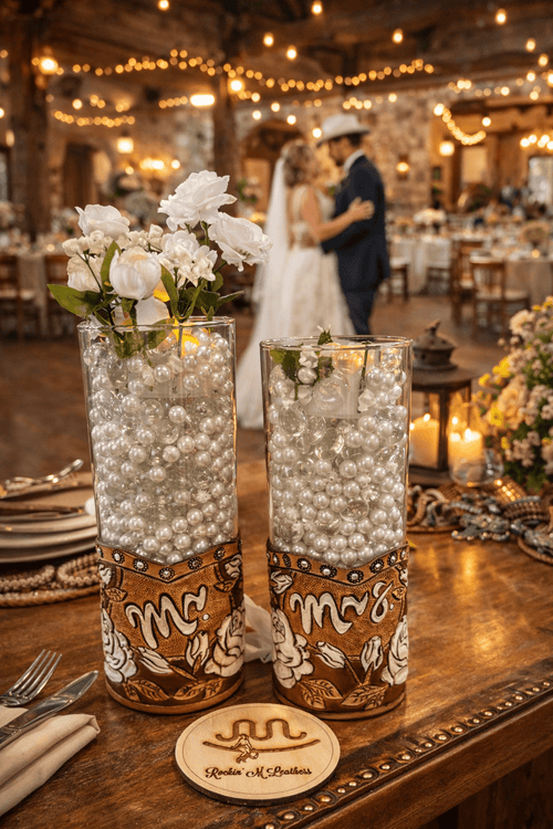 Wedding Table Candles - Other Leather Goods Rockin' M Leathers