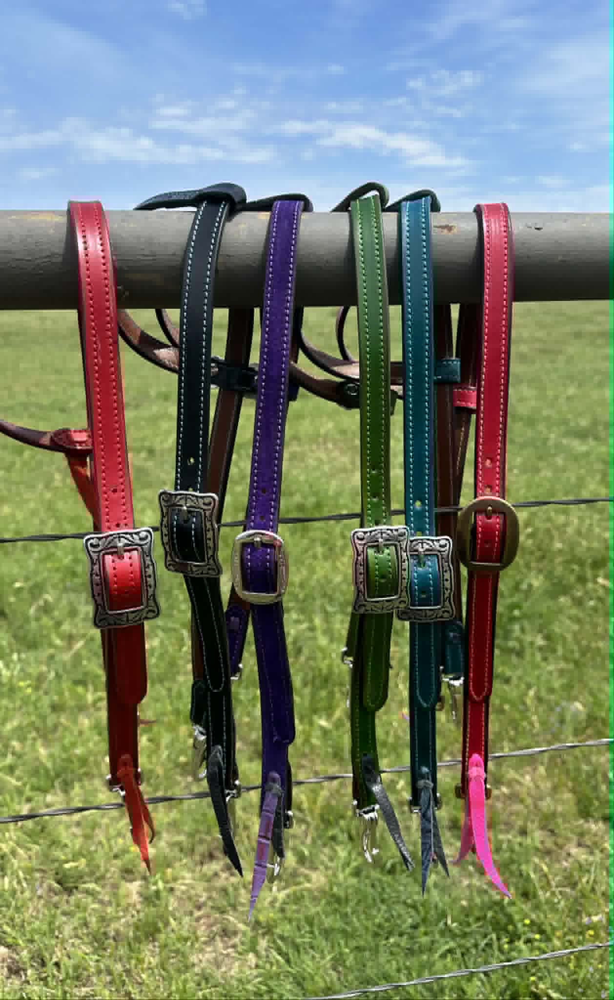 Single Ear Quickchange Headstall – Roughout or Smooth Leather, Custom Color & Stitching - Tack Rockin' M Leathers