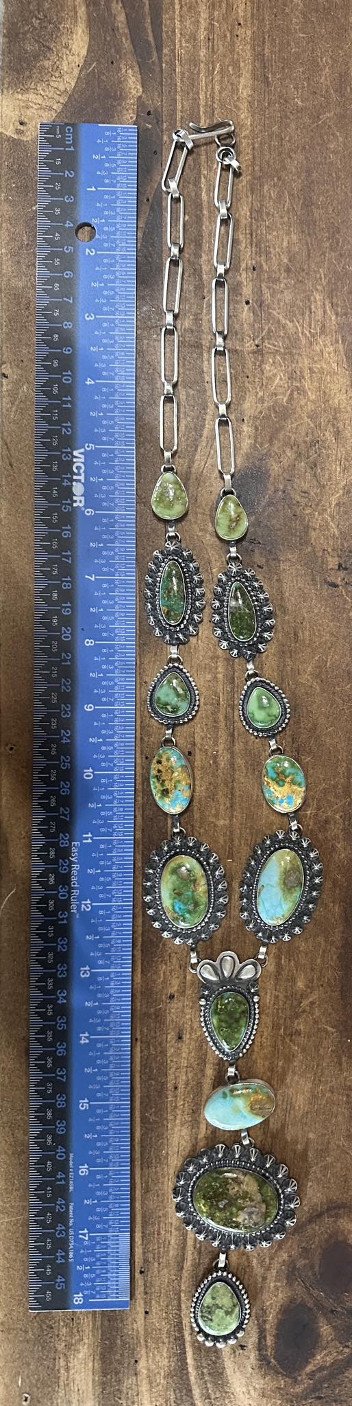 Sterling Silver & Sonoran Gold Turquoise Lariat Necklace by Mary Ellen - Native American Jewelry