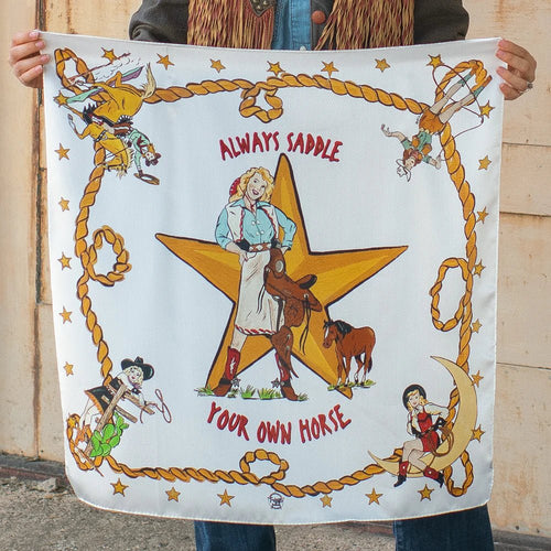 Always Saddle Your Own Horse Wild Rag by Fringe Scarves - Apparel Fringe Scarves