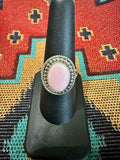 Sterling Silver and Pink Conch Navajo Ring Sz 7.5 - Native American Jewelry Bega