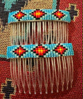 Beaded Hair Barretts by Native American Elder Artisan - Native American Jewelry Rockin' M Leathers