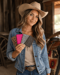 Card Holder Fashion Wallets Vertical - Wallet Rockin' M Leathers