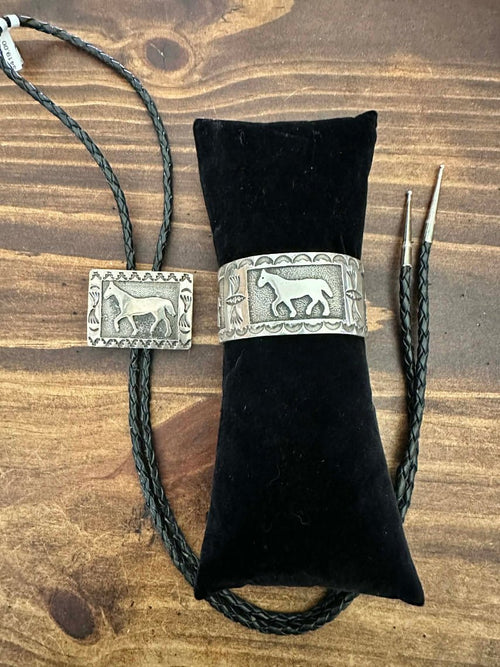 Emerson Kinsel Storyteller Bolo Necklace and Cuff SET - Native American Jewelry Emerson Kinsel