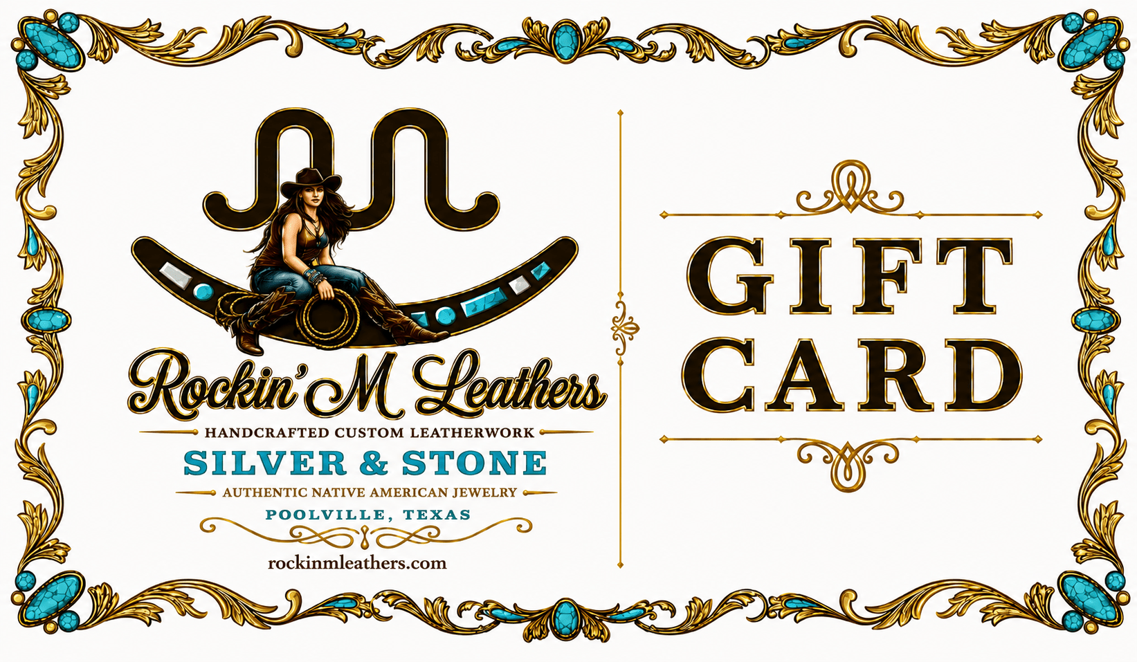 Western Leather & Turquoise Gift Cards | Rockin’ M Leathers - Gift Card Rockin' M Leathers