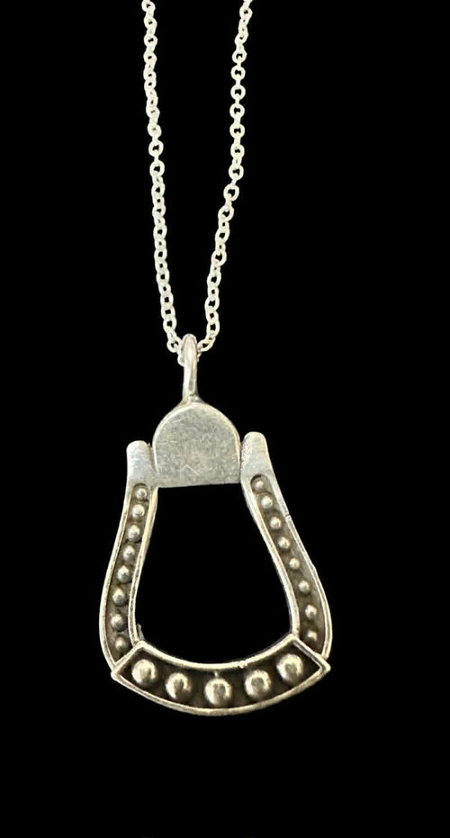 HaDa Collection (Non - Native) Sterling Silver Stirrup Necklace - Western Jewelry Hada