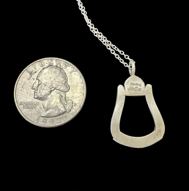 HaDa Collection (Non - Native) Sterling Silver Stirrup Necklace - Western Jewelry Hada