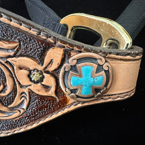 Hand Tooled Floral Halter - Tack Rockin' M Leathers