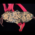 Hand Tooled Floral Noseband on Red Halter - Tack Rockin' M Leathers
