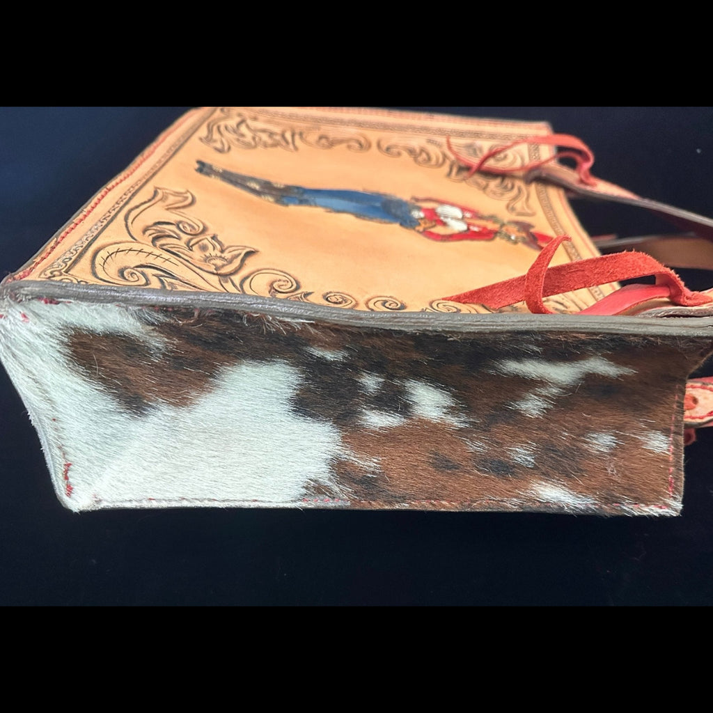 Hand Tooled & Painted Gunslingin' Cowgirl - Handbag Rockin' M Leathers
