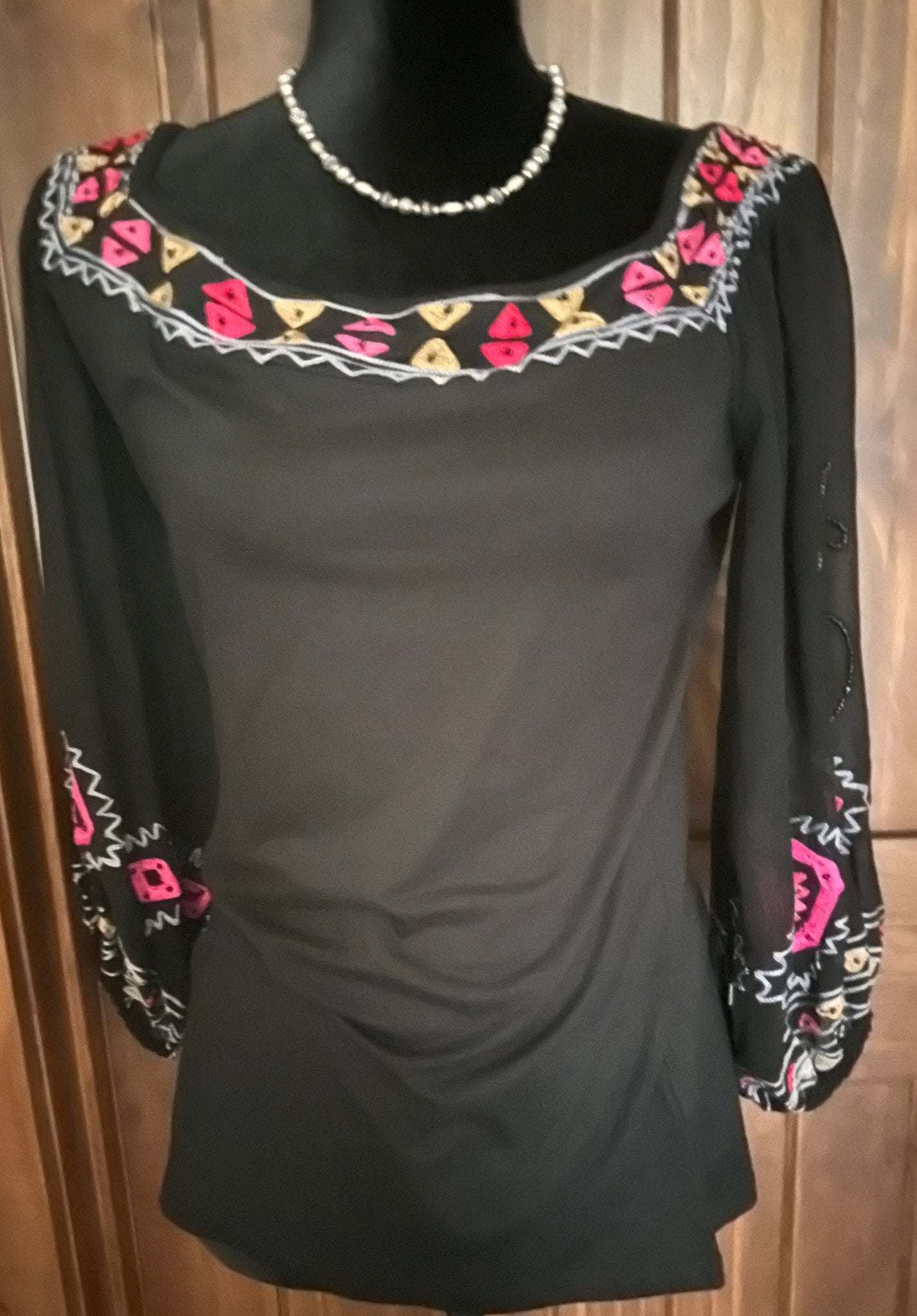 Vintage Collection Embroidered & Beaded Blouse & Pleated Skirt - Apparel Vintage Collection
