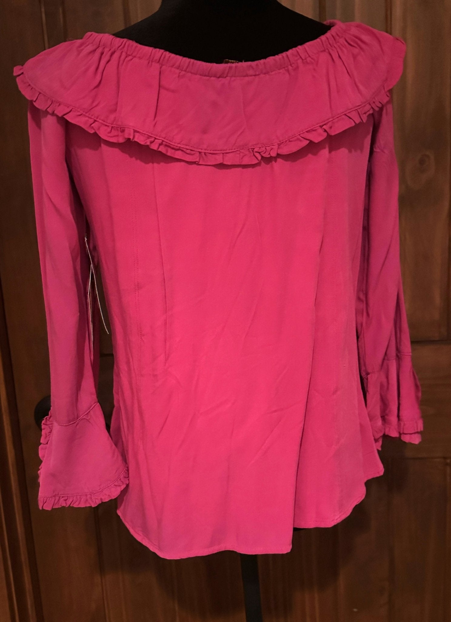 Scully Pink Bohemian Stlye Ruffle Blouse Back - Apparel Rockin' M Leathers