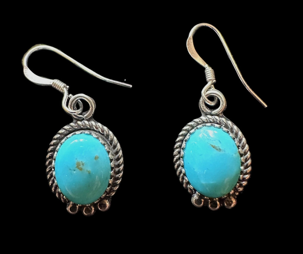 Sterling Silver & Turquoise Dangle Earrings by Sharon McCarthy - Native American Jewelry