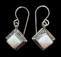 Sterling Silver & Opal Dangle Earrings - Native American Jewelry -Rockin' M Leathers