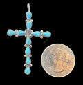 Sterling Silver & Kingman Turquoise Cross Pendant by Bryce Vacit - Native American Jewelry Bryce Vacit