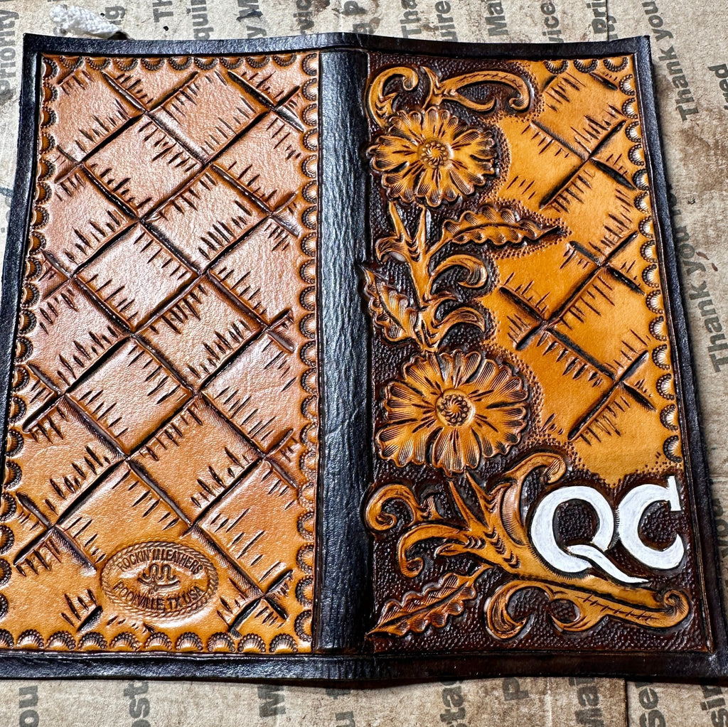Mens Bi - Fold Wallet Roper Wallet - Wallet Rockin' M Leathers