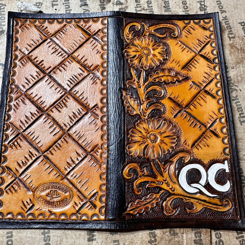 Mens Bi - Fold Wallet Roper Wallet - Wallet Rockin' M Leathers
