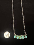 Sterling Silver & Sonoran Gold Turquoise 5 - Stone Necklace by Livingston - Native American Jewelry