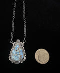 Sterling Silver & Golden Hills Turquoise Pendant Necklace by Bennie Ramone - Native American Jewelry