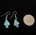 Sterling Silver & Turquoise Blue Indigo Slab Dangle Earrings - Native American Jewelry Rockin' M Leathers