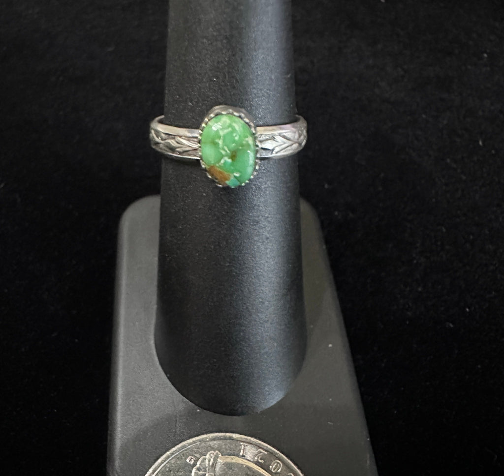 Sterling Silver Oval Sonoran Gold Ring by Theresa Smith - Native American Jewelry Theresa Smith