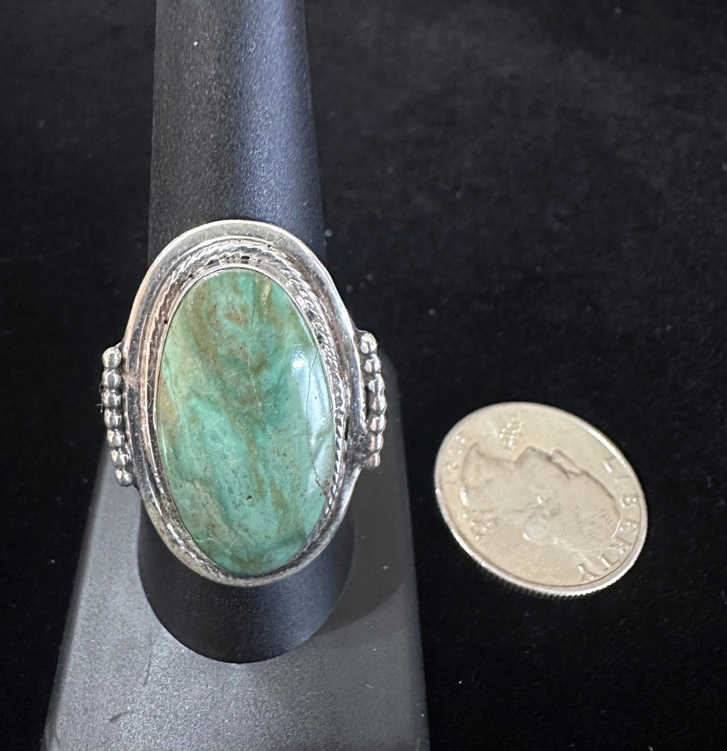 Sterling Silver Thunder Mountain Turquoise Ring - Native American Jewelry Thunder Mountain
