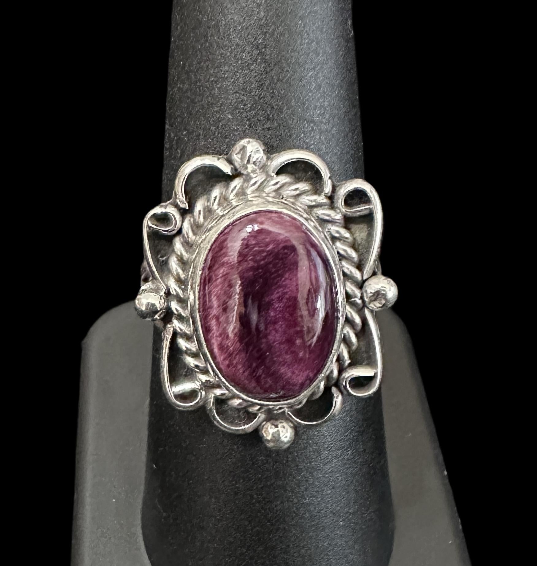 Sterling Silver  Purple Spiny Ring