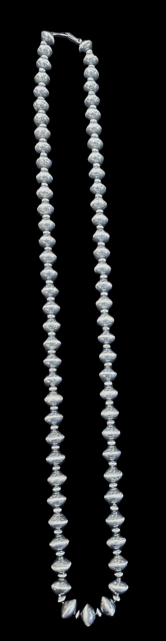 Sterling Silver Navajo Pearl Necklace by Paul Jameson – 37" - Native American Jewelry Paul Jameson