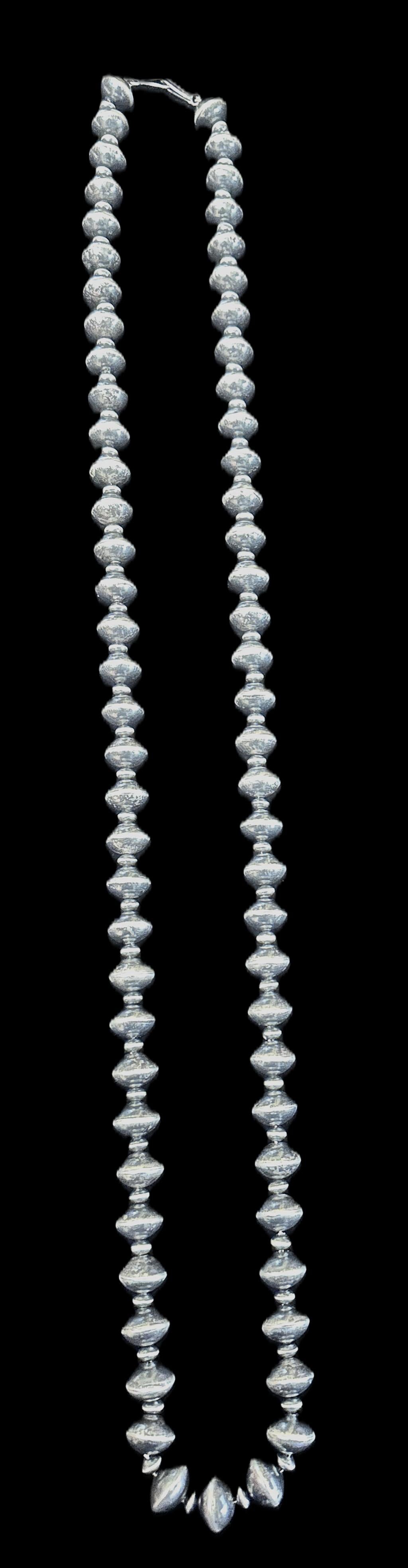 Sterling Silver Navajo Pearl Necklace by Paul Jameson 37"