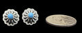 Sterling Silver Turquoise mini Concho Stud Earrings - Native American Jewelry Rockin' M Leathers