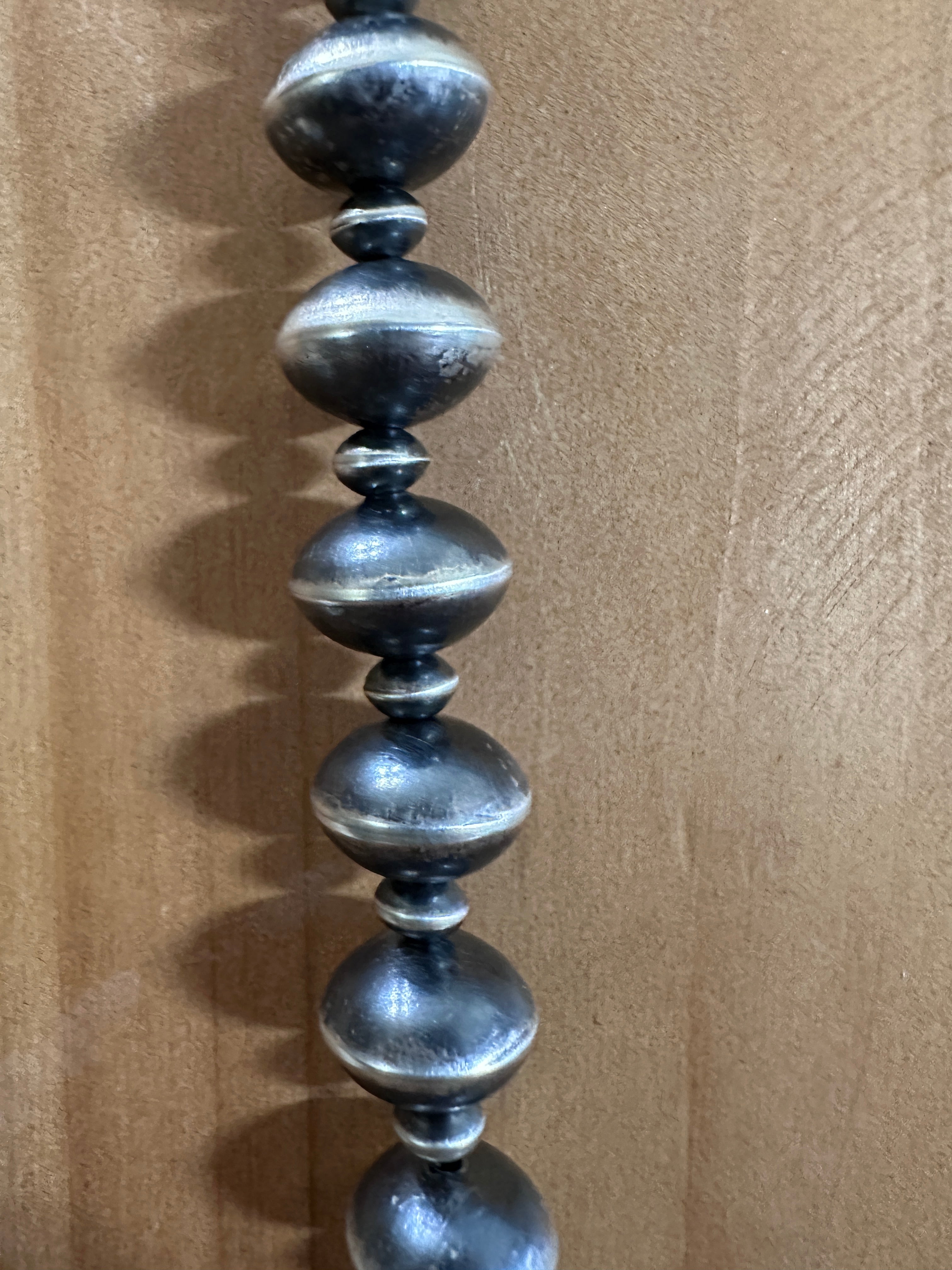 Sterling Silver Navajo Pearl Necklace by Paul Jameson 37"