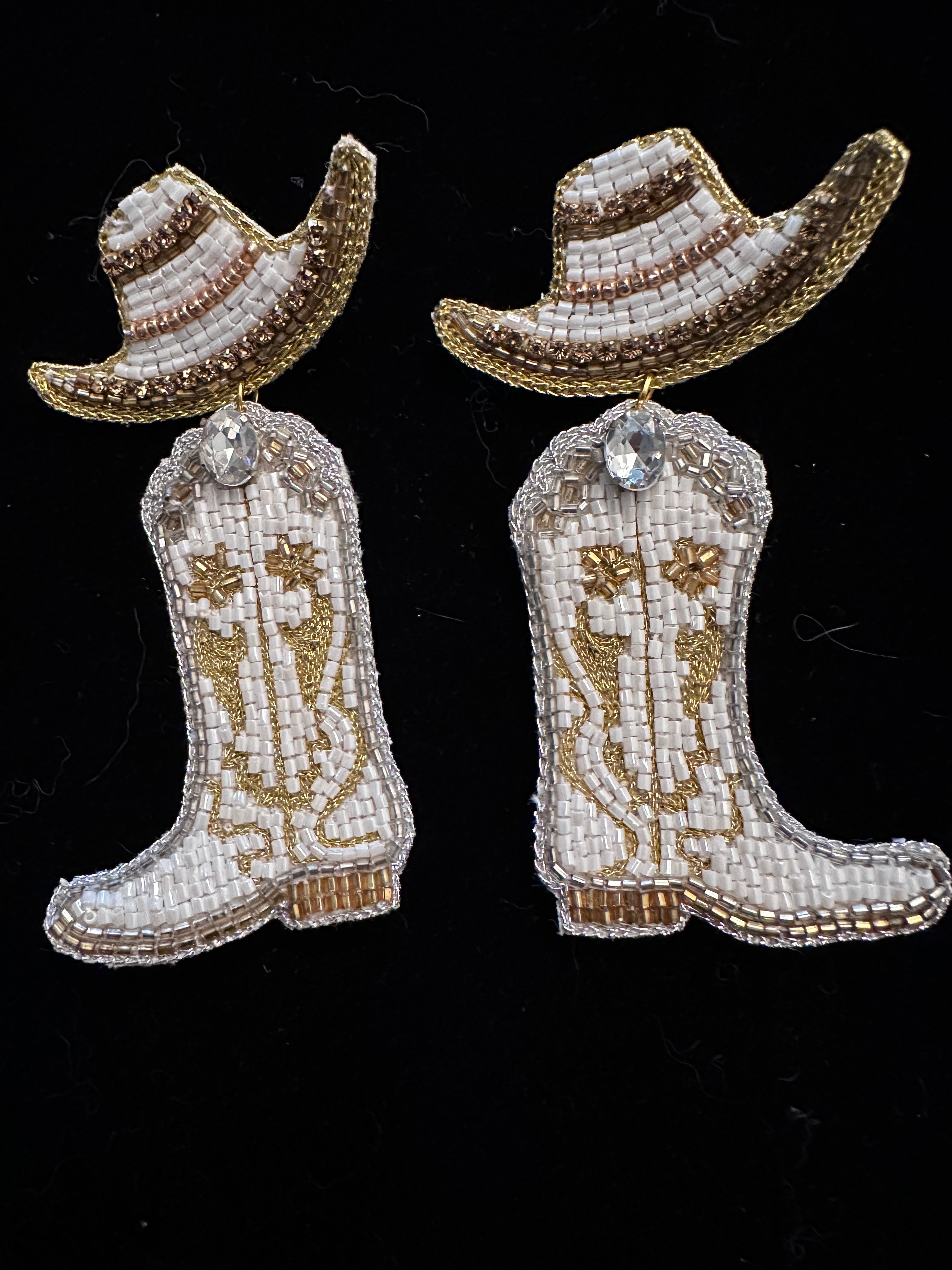 Beaded Cowboy Boot & Hat earrings