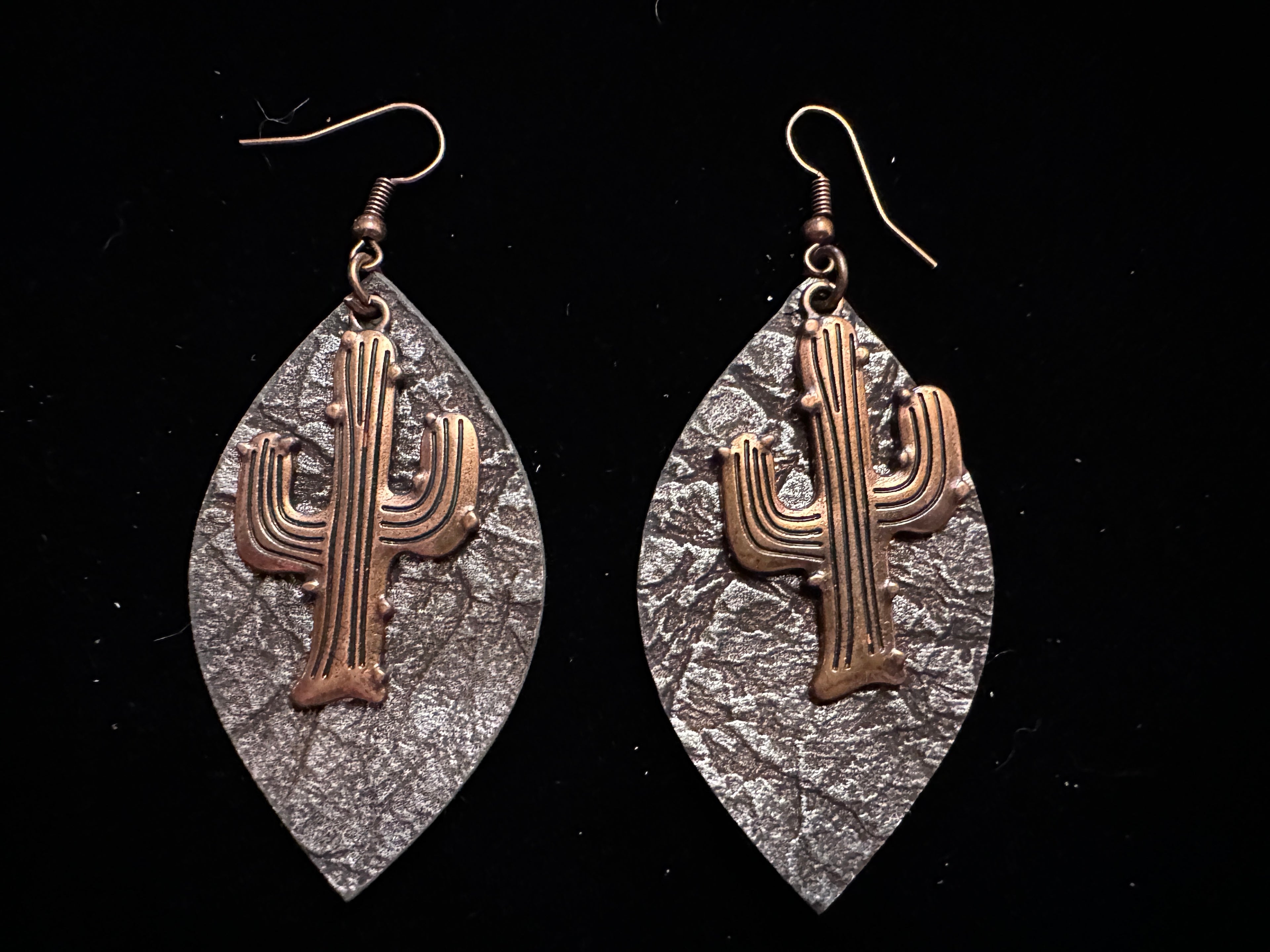 Cactus & Leather Earrings