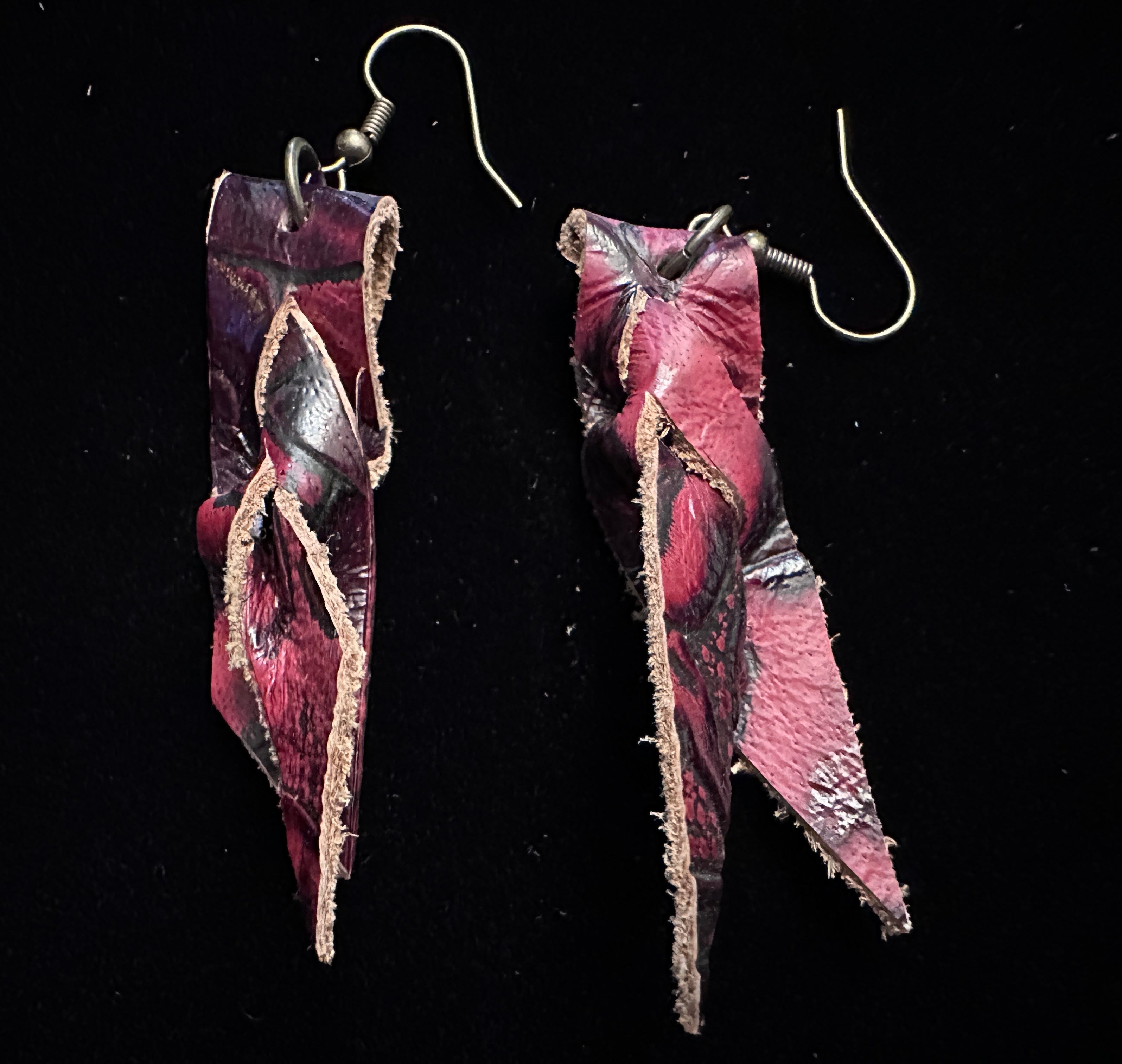 Faux Gator Leather Bloodknot Earrings