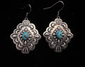 Silver & Blue Stone Southwestern Fashion Earrings