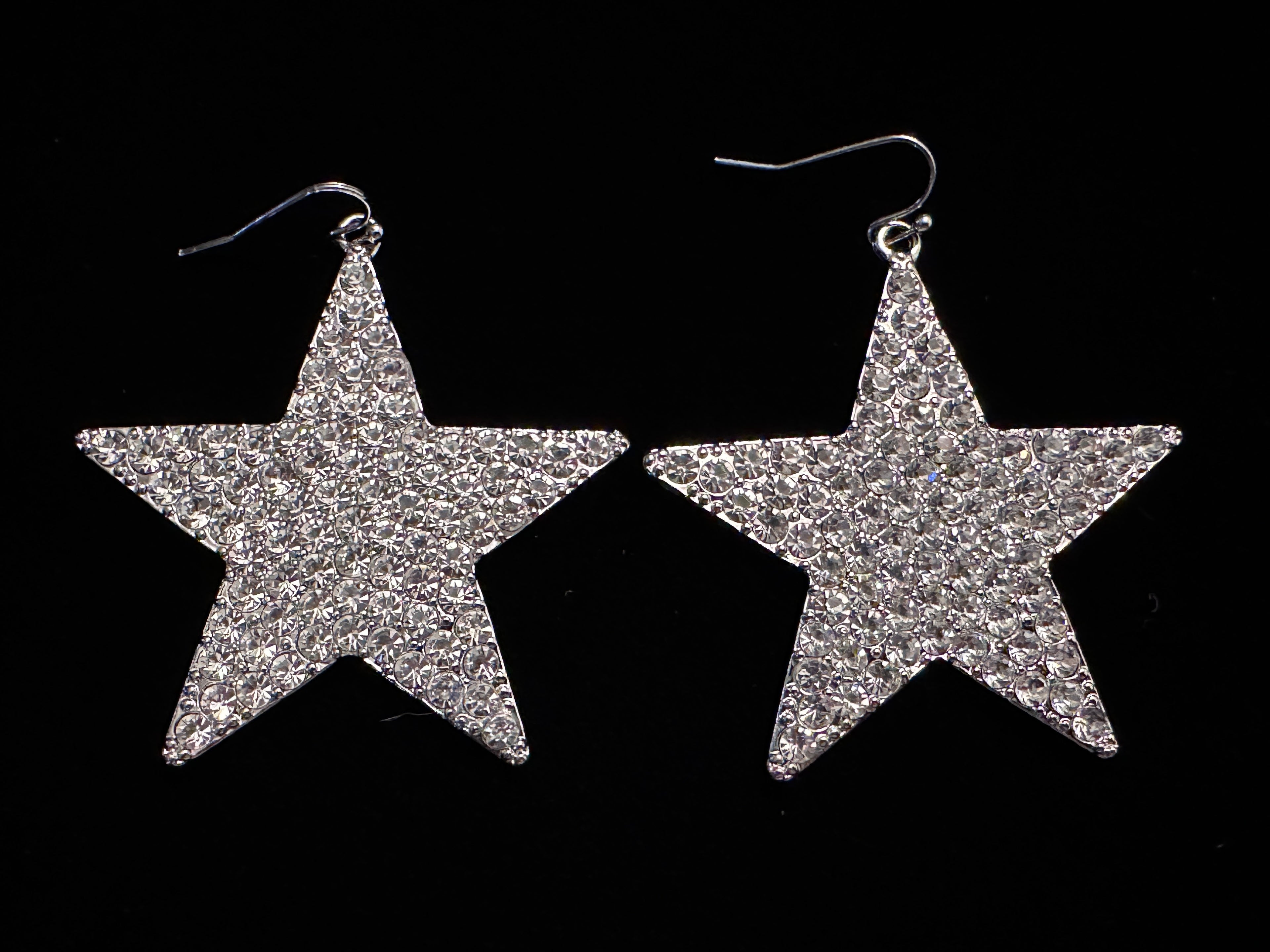 Silver & Crystal Star Earrings