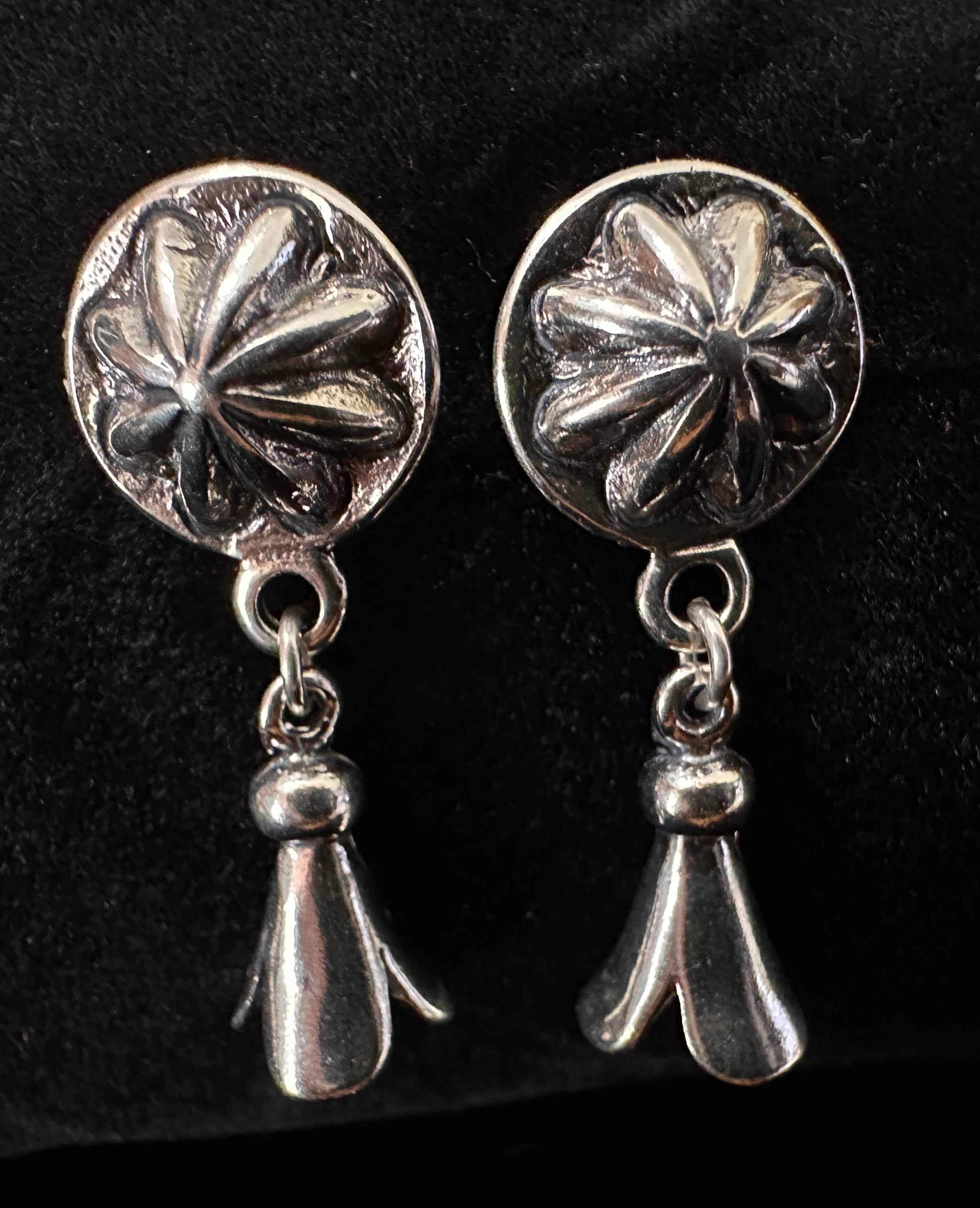Sterling Silver Concho Blossom Earrings