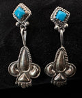 Sterling Silver & Turquoise Dangle Earrings - Native American Jewelry Rockin' M Leathers