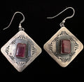 Sterling Silver & Purple Spiny Dangle Earrings by Shawn Cayatineto - Native American Jewelry Shawn Cayatineto