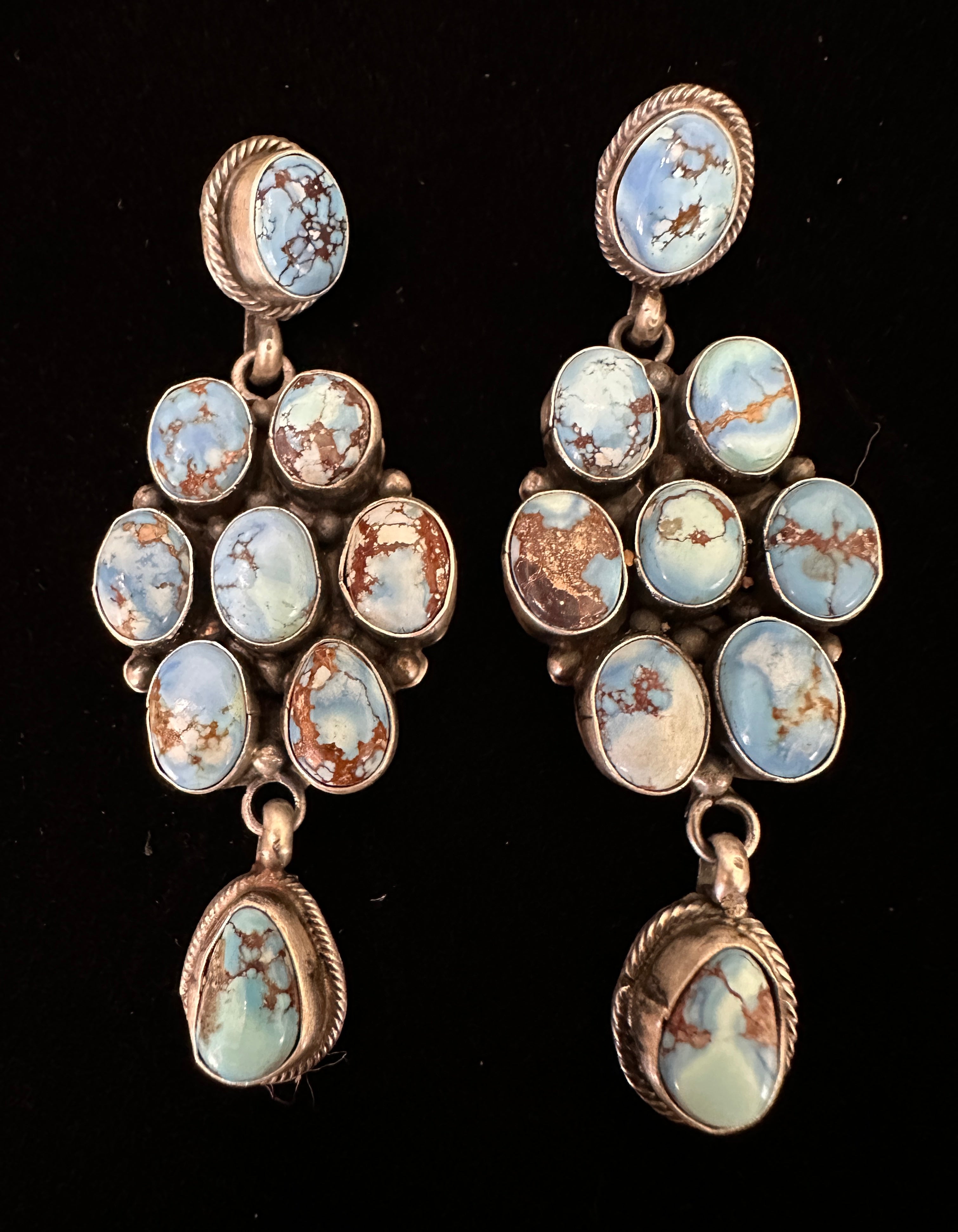 Sterling Silver & Golden Hills Cluster Dangle Earrings by Running Brave