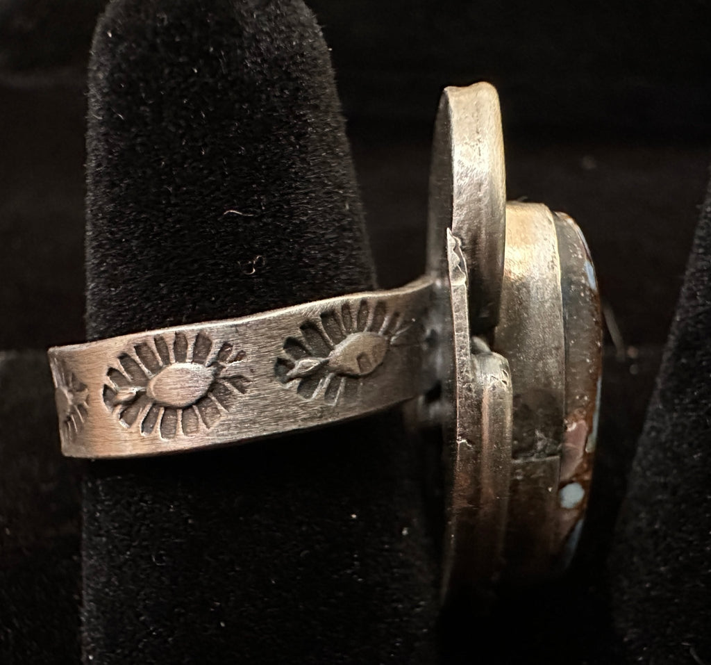 Sterling Silver & Golden Hills Ring by Gilbert Nez - Native American Jewelry