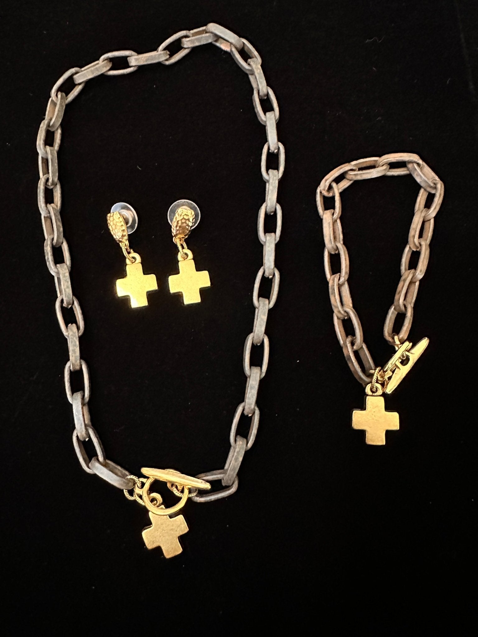 Vintage to Vogue Designs Cross Jewelry Set - Costume Jewelry Rockin' M Leathers