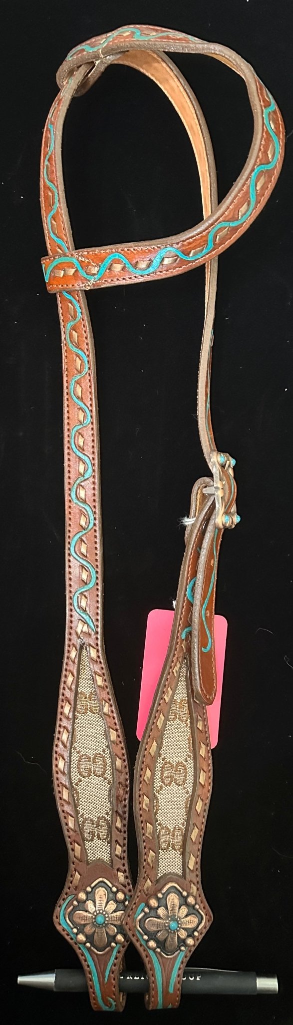 Single Sliding Ear Headstall - Tack Rockin' M Leathers