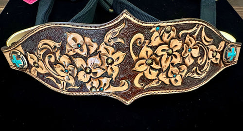 Hand Tooled Floral Halter - Tack Rockin' M Leathers